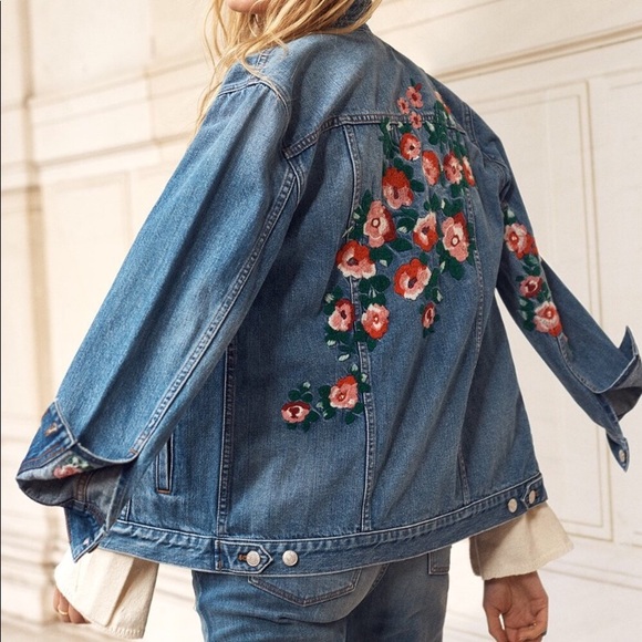 Madewell Jackets & Blazers - Madewell oversized jean jacket:embroidered edition